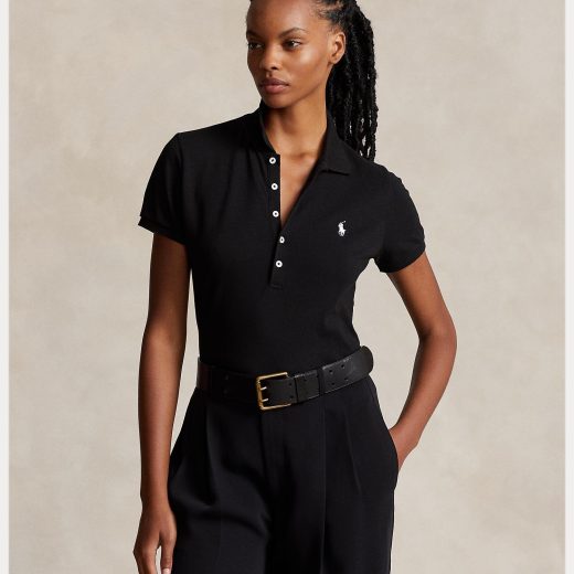 POLO RALPH LAUREN スリム フィット ストレッチ ポロシャツ ラルフローレン トップス ポロシャツ ブラック【送料無料】