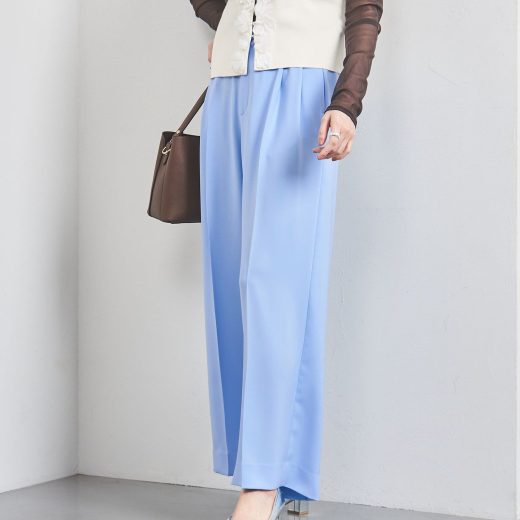 UNITED ARROWS 2タック ワイドパンツ ユナイテッドアローズ パンツ スラックス・ドレスパンツ グレー ブルー ネイビー ベージュ ブラック ピンク【送料無料】
