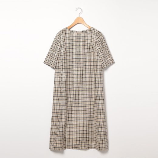 【SALE／74%OFF】SCAPA リノコットンチェックワンピース スキャパ ワンピース・ドレス ドレス イエロー ブルー【送料無料】