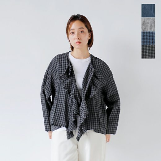 Laboratory ラボレイトリー リネン クワイエット フリル ブラウス “QUIET FRILL BLOUSE” la369-yo 2025ss新作 レディース【☆】