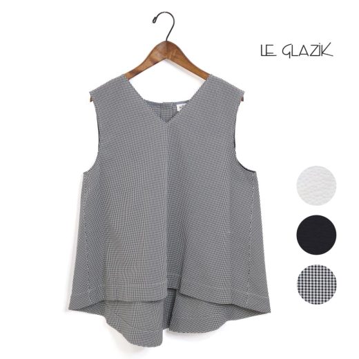 ☆【SALE】レディース LE GLAZIK ルグラジック Vネックスリーブレスシャツ 品番：LG-B0255PCS【30%OFF】【クーポン対象外】