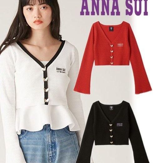 【即日出荷】(スーパーセール25%OFF&500円OFF~6/11) Lily Brown リリーブラウン【ANNASUI×LILYBROWN】バタフライモチーフカーディガン 25春夏 LWND251161 カーディガン アナスイ コラボ　トップス【新作】 25sp