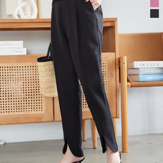 フロント チューリップスリット テーパードパンツ [M4185] レディース ボトム パンツ テーパード ロング丈 スリット ズボン スーツ セットアップ 卒園式 卒業式 入園式 入学式 卒入園 オケージョン プチレ 低身長 セレモニー 晴れの日 上品 高見え 美脚 脚長 オフィス