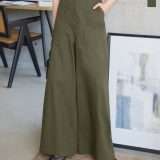 ≪6/27 新発売!!3690円 送料無料≫ チノパンツ ワイドパンツ レディース ベイカーワイドパンツ [M4243] 20代 30代 40代 パンツ ズボン ボトムス ワイド チノパン チノ フレアパンツ フレア ハイウエスト ポケット ウエストゴム バックゴム ロング丈 丈長め【送料無料】