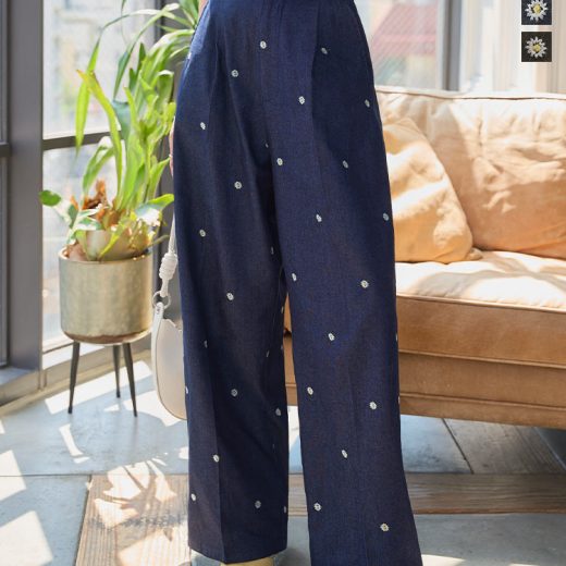 ≪7/1 新発売!!4990円 送料無料≫ デニム ワイドパンツ レディース 夏 刺繍ワイドデニムパンツ [M4257] 20代 30代 40代 パンツ ズボン ボトムス セットアップ デニムパンツ デニムワイドパンツ ストレート タックパンツ タック ハイウエスト ロング 花柄【送料無料】