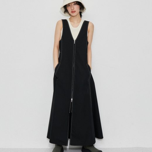 ADAM ET ROPE' FEMME 【逸品・サステナブル】バックベルテッドワンピース アダムエロペ ワンピース・ドレス ワンピース レッド ブラック【送料無料】
