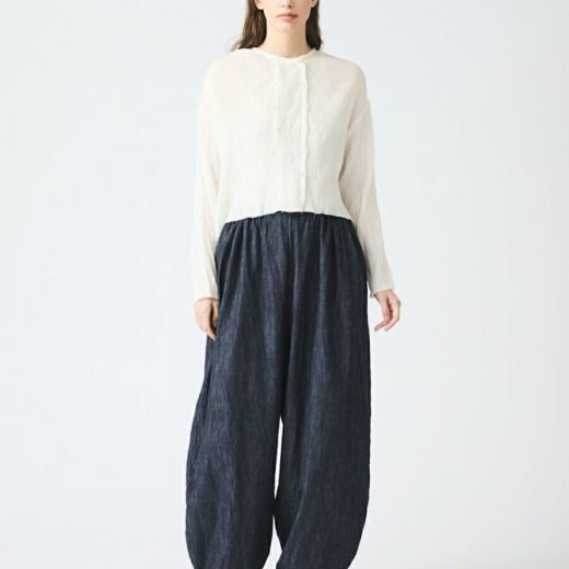 【mizuiro ind】ミズイロインド DRAWSTRING VOLUME PANTS | レディース パンツ ボリューム ボリュームパンツ ドローストリング ドローストリングパンツ イージー イージーパンツ デニム デニムパンツ ワイド ワイドパンツ ウエストゴム シンプル ブランド 日本製