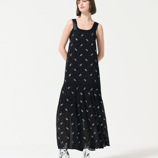 【SALE／50%OFF】GRACE CONTINENTAL フラワー刺繍ノースリーブワンピース グレースコンチネンタル ワンピース・ドレス ワンピース ブラック【送料無料】