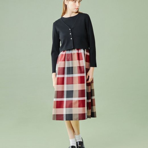 【SALE／50%OFF】BLUE LABEL CRESTBRIDGE 【WEB限定】カーデ付きニットドッキングドレス ブルーレーベル / ブラックレーベル・クレストブリッジ ワンピース・ドレス ドレス レッド【送料無料】