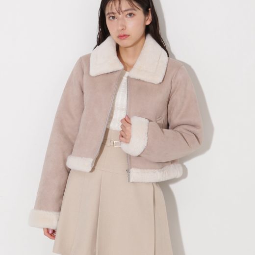 【SALE／20%OFF】JILL by JILL STUART ◆フェイクムートンジャケット ジル バイ ジル スチュアート ジャケット・アウター テーラードジャケット・ブレザー ブラウン ホワイト【送料無料】