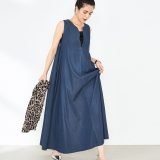 【SALE／40%OFF】Rie Miller 【RM denim】ロング丈テンセルデニムワンピース ノーリーズ ワンピース・ドレス ワンピース ブルー【送料無料】