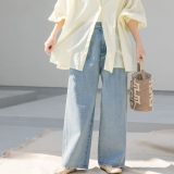 【SALE／30%OFF】URBAN RESEARCH DOORS 2タックギャザーデニムパンツ アーバンリサーチドアーズ パンツ ジーンズ・デニムパンツ ブルー【送料無料】