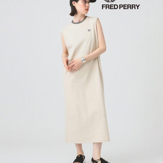 Ray BEAMS 【別注】FRED PERRY / TIPPED PIQUE DRESS ビームス ウイメン ワンピース・ドレス その他のワンピース・ドレス ホワイト ブラック【送料無料】