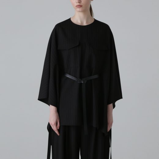 【SALE／37%OFF】ADORE ◆ストライプツイルシャツ アドーア トップス シャツ・ブラウス ブラック【送料無料】