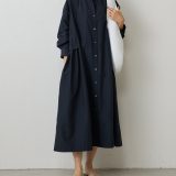 【SALE／30%OFF】BEARDSLEY ウエストギャザーシャツワンピース ビアズリー ワンピース・ドレス その他のワンピース・ドレス ネイビー ブラック【送料無料】