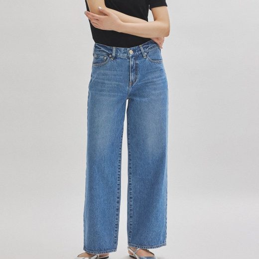 ADAM ET ROPE' FEMME 【NEEDBY for ADAM ET ROPE'】別注 MID RISE LUNA アダムエロペ パンツ ジーンズ・デニムパンツ ブルー【送料無料】