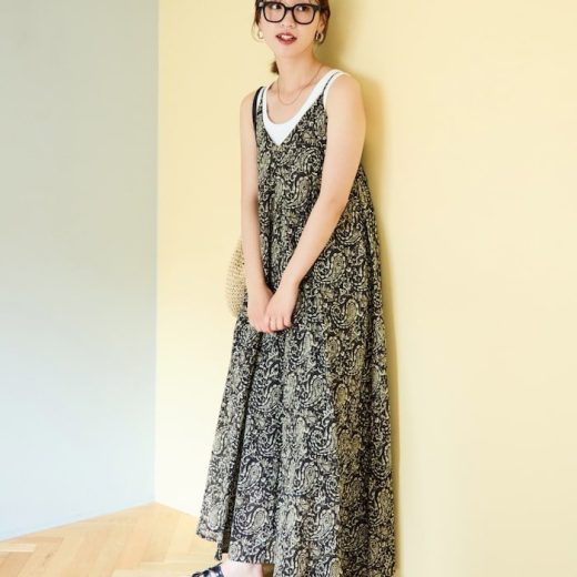 【SALE／10%OFF】FREAK'S STORE インド ペイズリー キャミワンピース【限定展開】 25SS フリークスストア ワンピース・ドレス ワンピース イエロー ネイビー グリーン ブラック オレンジ【送料無料】