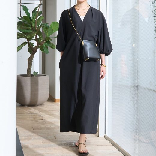 Rouge vif la cle 【セットアップ対応】タックリラックスワンピース ルージュ・ヴィフ ラクレ ワンピース・ドレス シャツワンピース ブラウン ブラック【送料無料】