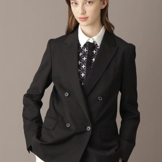 【SALE／28%OFF】DRESSTERIOR 【大人百花春号掲載 モデル美香さん着用】ピークドダブルライトストレッチジャケット ドレステリア ジャケット・アウター テーラードジャケット・ブレザー ブラック【送料無料】