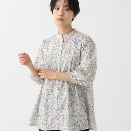 【SALE／30%OFF】切替ブラウス/リバティプリント Afternoon Tea LIVING アフタヌーンティー・リビング トップス シャツ・ブラウス ベージュ ネイビー ホワイト【RBA_E】【送料無料】[Rakuten Fashion]