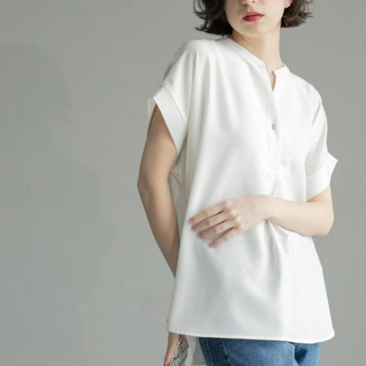 【SALE／10%OFF】OPAQUE.CLIP 《7色展開/SS-LLサイズ》ストレッチスキッパーブラウス/セットアップ対応【洗濯機洗い可/防シワ】 オペークドットクリップ トップス シャツ・ブラウス ベージュ ブルー ブラック ブラウン ホワイト グリーン【送料無料】