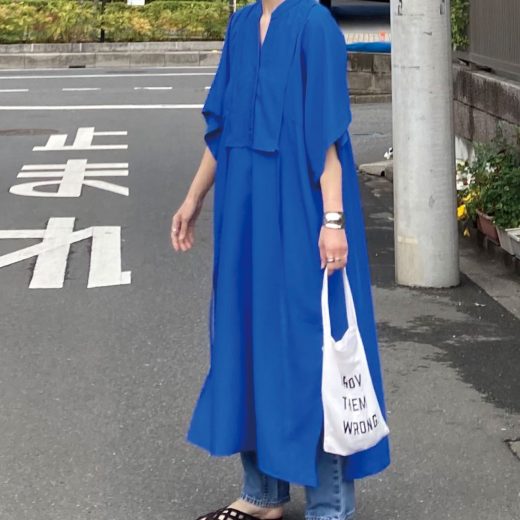 【SALE／10%OFF】CORNERS by KR CORNERS by KR スラブジョーゼットカフタンシャツワンピース コーナーズ ワンピース・ドレス ワンピース ブルー ブラック ブラウン グレー グリーン ホワイト オレンジ イエロー【送料無料】