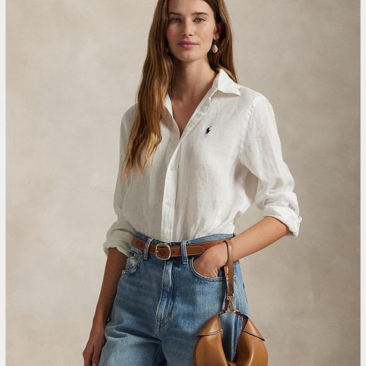 POLO RALPH LAUREN クラシック フィット リネン シャツ ラルフローレン トップス シャツ・ブラウス ホワイト【送料無料】