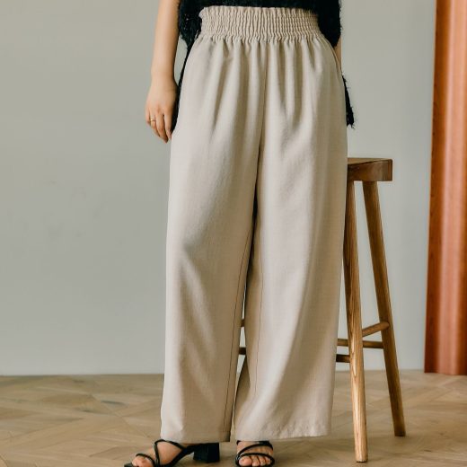 LEPSIM 《リネンライクドライシリーズ》ギャザーワイドストレートパンツ レプシィム パンツ その他のパンツ ベージュ ブラック ホワイト カーキグリーン ブラウン グレー【送料無料】
