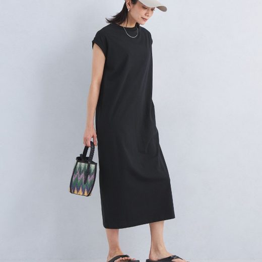UNITED ARROWS green label relaxing 【別注】＜Champion＞フレンチスリーブ ワンピース ユナイテッドアローズ グリーンレーベルリラクシング ワンピース・ドレス ワンピース ネイビー ブラック【送料無料】