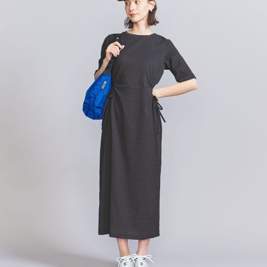 BEAUTY&YOUTH UNITED ARROWS サイドホール ショートスリーブ ワンピース ビューティー＆ユース　ユナイテッドアローズ ワンピース・ドレス ワンピース ブラウン ブラック【送料無料】