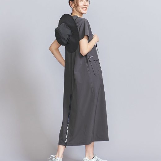 BEAUTY&YOUTH UNITED ARROWS 【別注】＜THOUSAND MILE＞ショートスリーブワンピース -UVカット/はっ水- ビューティー＆ユース　ユナイテッドアローズ ワンピース・ドレス ワンピース グレー ブラウン【送料無料】