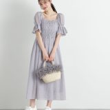 PROPORTION BODY DRESSING 《EDIT COLOGNE》シャーリング袖刺繍レースワンピース プロポーションボディドレッシング ワンピース・ドレス ワンピース ホワイト【送料無料】
