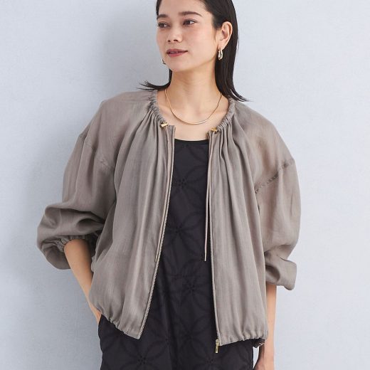 【SALE／25%OFF】UNITED ARROWS green label relaxing ノーカラー ブルゾン ユナイテッドアローズ グリーンレーベルリラクシング ジャケット・アウター ブルゾン・ジャンパー ブラック ホワイト ベージュ【送料無料】