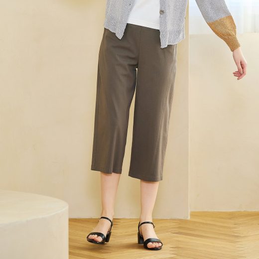 【SALE／20%OFF】Liliane Burty Eclat 【S・Mサイズ】ポケットボタン クロップドパンツ リリアンビューティ エクラ パンツ その他のパンツ カーキグリーン ブラック【送料無料】