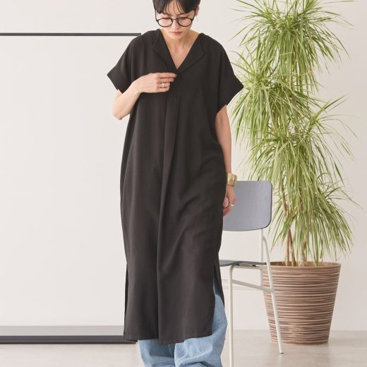 【SALE／15%OFF】AMERICAN HOLIC 接触冷感スキッパーワンピース アメリカン ホリック ワンピース・ドレス その他のワンピース・ドレス ベージュ ネイビー ブラック【送料無料】
