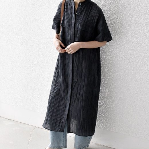 【SALE／20%OFF】SHIPS any SHIPS any:＜洗濯機可能＞ピンタック ジャカード シャツ ワンピース シップス ワンピース・ドレス ワンピース ベージュ グレー【送料無料】