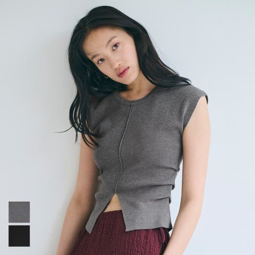 coca フロントスリットニット レディース トップス