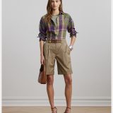 【SALE／30%OFF】LAUREN RALPH LAUREN リラックス フィット チェック リネン シャツ ラルフローレン トップス シャツ・ブラウス パープル【送料無料】