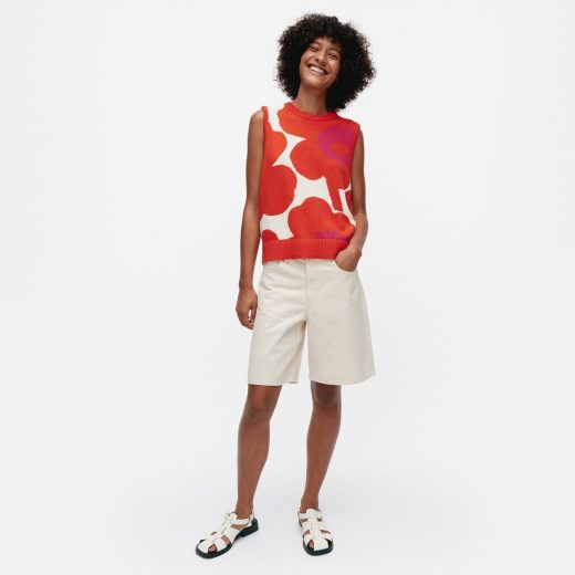 【SALE／40%OFF】Marimekko Pioneeri Unikko ニットベスト マリメッコ トップス ニット ホワイト【送料無料】