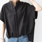 SHIPS WOMEN ＜手洗い可能＞サッカー 裾 ドロスト ドルマン ブラウス シップス トップス シャツ・ブラウス ブラック ホワイト【送料無料】