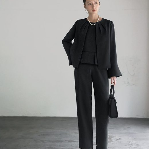 【SALE／4%OFF】Flolia 【喪服・礼服】ジャケット・ブラウス・パンツセットアップスーツ ブラックフォーマル ガール スーツ・フォーマル セットアップスーツ ブラック【送料無料】