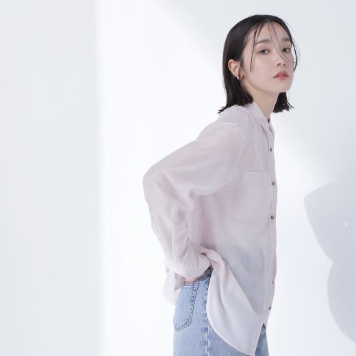 NATURAL BEAUTY BASIC シアーシャツシリーズ オーバーフォルム ナチュラルビューティベーシック トップス シャツ・ブラウス ピンク グレー ブラウン【送料無料】