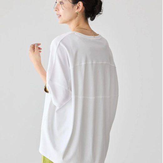 【SALE／13%OFF】AMERICAN HOLIC 【WEB限定】UVカット+接触冷感 コクーンカットプルオーバー アメリカン ホリック トップス カットソー・Tシャツ ホワイト ネイビー グレー ブラック ピンク