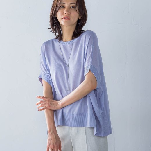 【SALE／10%OFF】LAUTREAMONT 【WEB限定】リネンライクシアーニット≪手洗い可能≫ ロートレアモン トップス ニット ブルー ネイビー ブラック ホワイト ピンク パープル ベージュ ブラウン グリーン イエロー【送料無料】