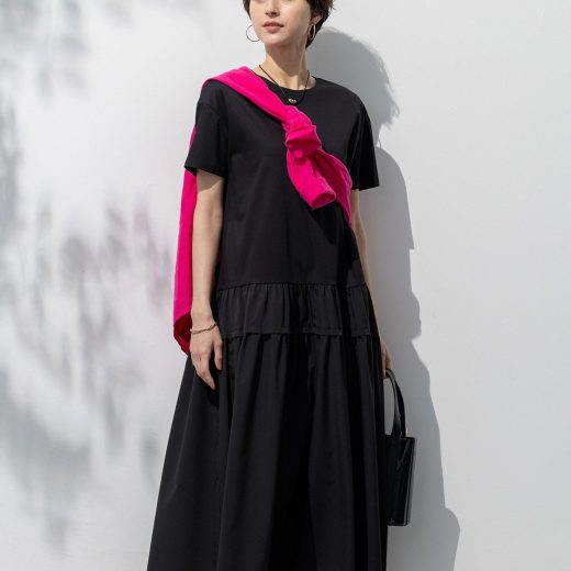 【SALE／20%OFF】23区 L 【撥水加工/汗シミ防止/洗える】ティアードデザイン マルチワンピース ニジュウサンク ワンピース・ドレス ワンピース ブラック【送料無料】