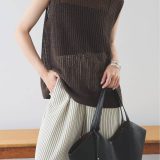 SLOBE IENA 《追加》KAYAノースリーブプルオーバー スローブ イエナ トップス ニット ブルー ベージュ ブラウン カーキグリーン【送料無料】