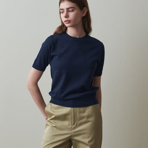 【SALE／30%OFF】Steven Alan ＜Steven Alan＞コットンシルク ハーフスリーブ ニット ユナイテッドアローズ アウトレット トップス ニット イエロー ブラック ネイビー【送料無料】