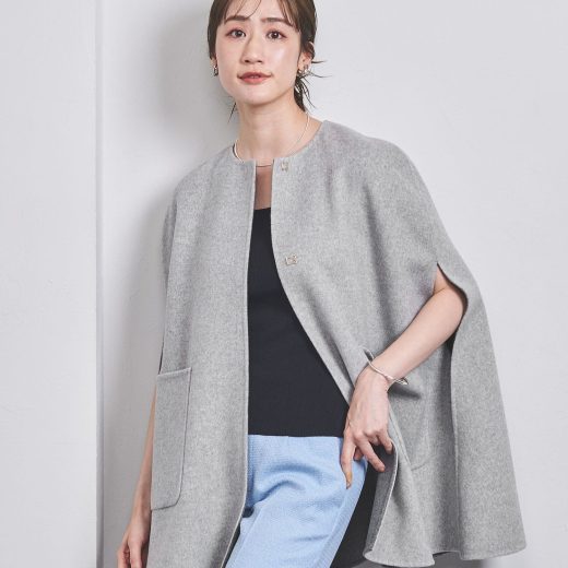 【SALE／30%OFF】UNITED ARROWS バイカラー リバー ケープ ユナイテッドアローズ アウトレット ジャケット・アウター ポンチョ グレー ホワイト ネイビー【送料無料】