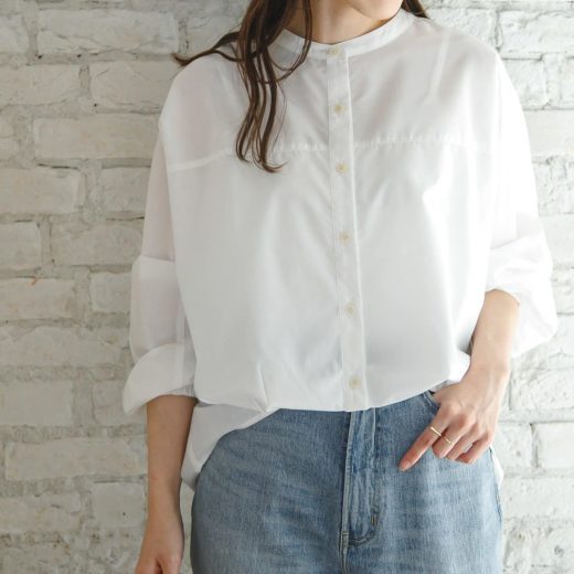 Sonny Label 『WEB限定』フロントタックバンドカラーシャツ サニーレーベル トップス シャツ・ブラウス ホワイト【送料無料】