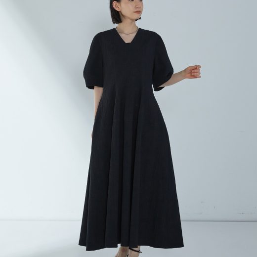 1er Arrondissement コットンサッカーフォルムワンピース プルミエアロンディスモン ワンピース・ドレス ワンピース ブラック【送料無料】